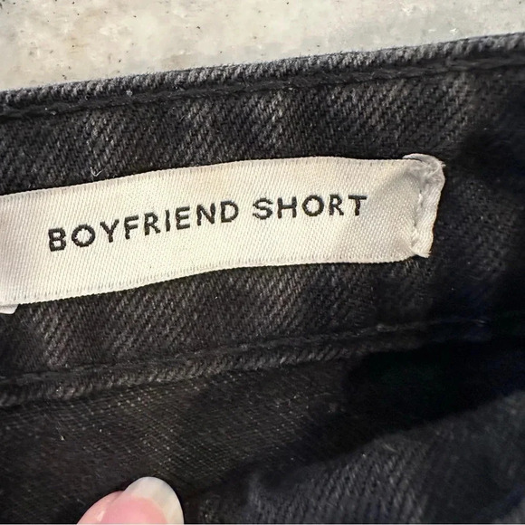Cotton On Black Denim Boyfriend Jean Short Distressed Size 4 - Picture 4 of 8